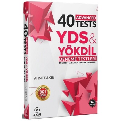AKIN DİL 40 ADVANCED TESTS SORU BANKASI