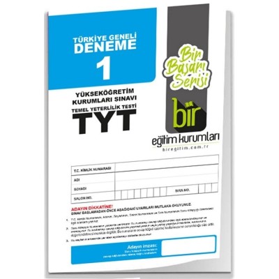 BIR EGITIM KURUMLARI TYT TURKIYE GENELI DENEME 1