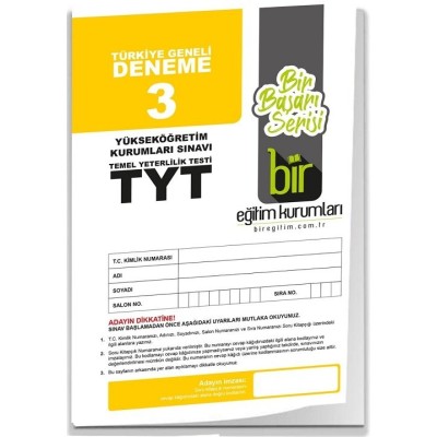 BIR EGITIM KURUMLARI TYT TURKIYE GENELI DENEME 3