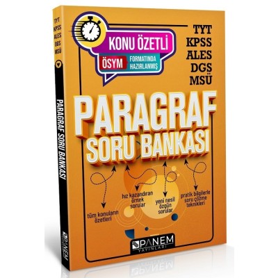 PANEM YAYINCILIK TYT KPSS ALES DGS MSÜ  KONU ÖZETLİ PARAGRAF SORU BANKASI