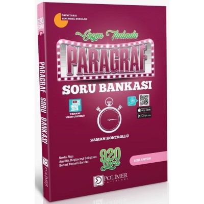 POLİMER YAYINLARI ÖSYM TADINDA TAMAMI VİDEO ÇÖZÜMLÜ PARAGRAF SORU BANKASI(920 SORU)